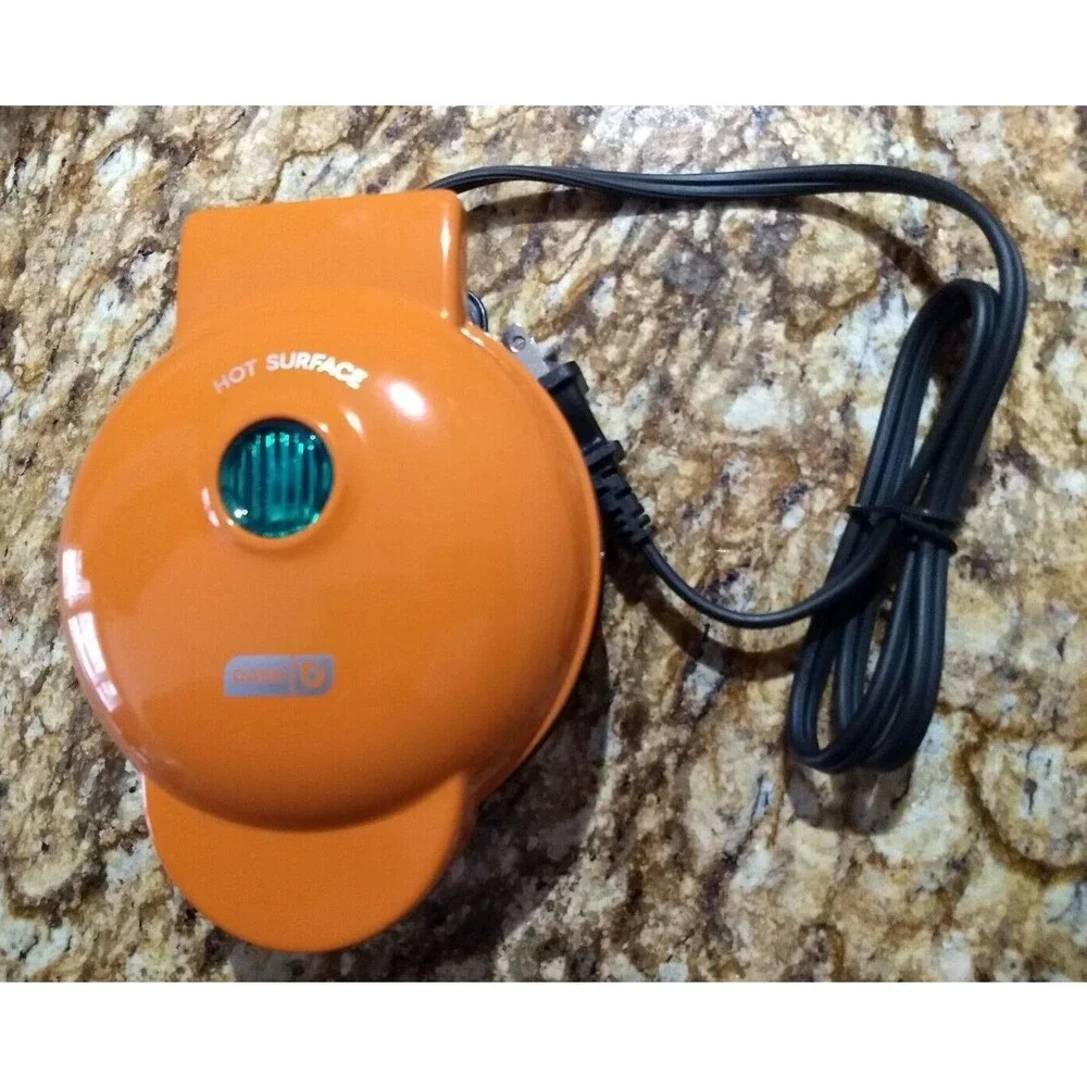 DASH Pumpkin Mini‎ Waffle Maker Orange Electric Griddle Individual DMWP001OR